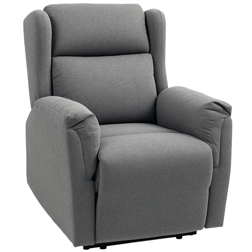 Recliner, Adjustable Upholstered Chair with Footrest, Reclines 160 degrees, Linen Look, Quick Assembly, Dark Grey
