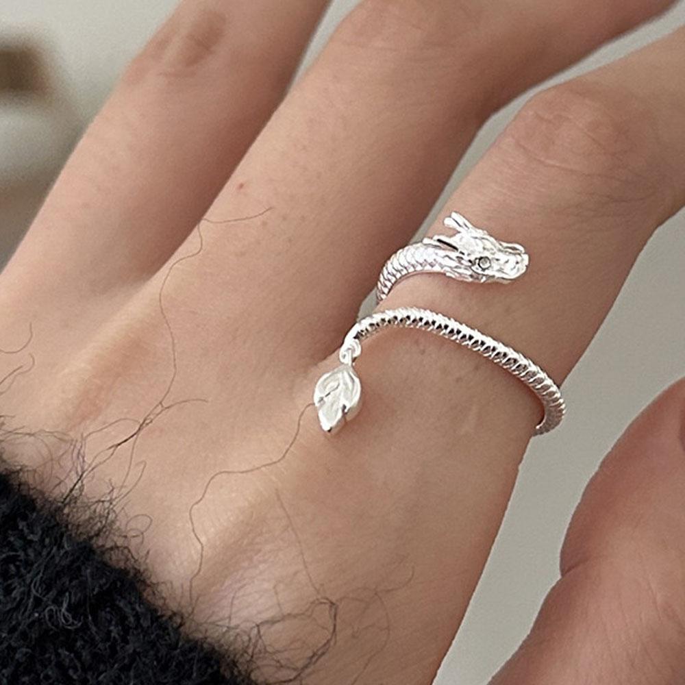 

BF CLUB 925 Rings for Women Fashion Geometric Handmade Irregular Dragon Ring Party Christmas Gift resizable