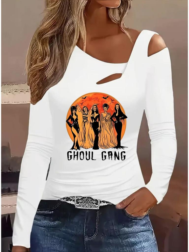 Fashion Painting Blouses Long Sleeved T Shirts Casual Skirt Tops