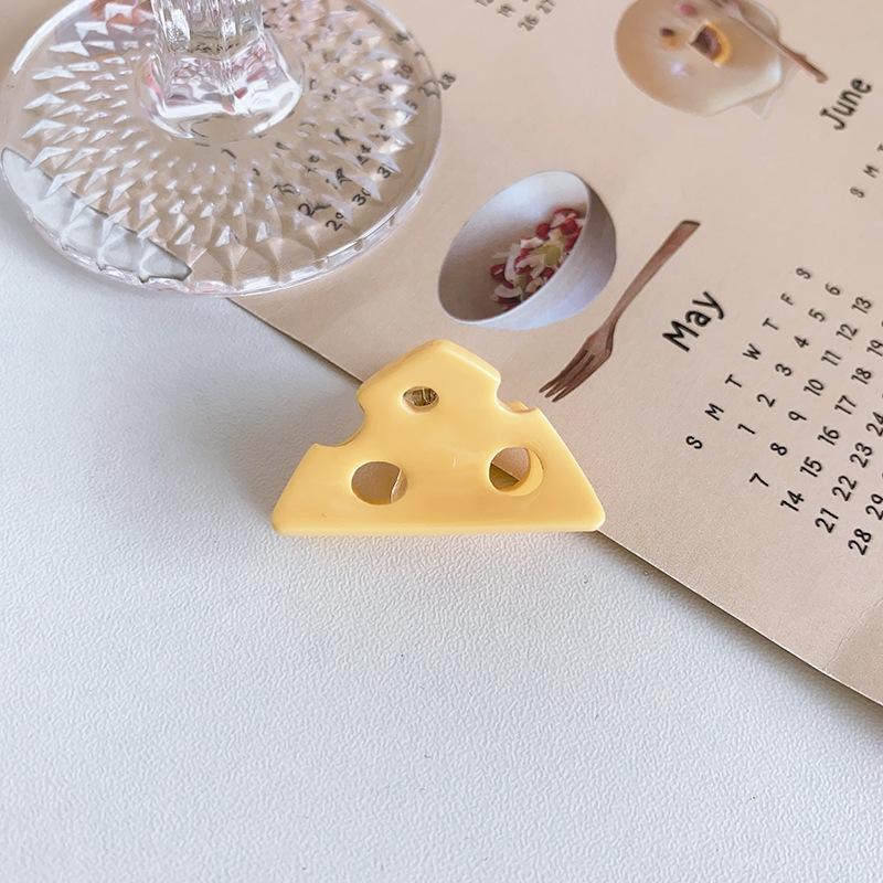 Fun Cheese Grab Clip Creative Plate Hair Shark Clip Girl's Hair Claw Back Triangle Hollow Hair Grab Hair Ornament