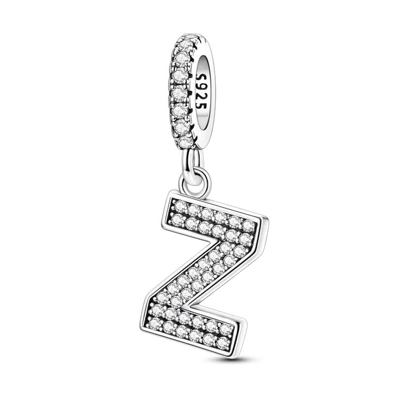 Originale DIY A-Z Alphabet Anhänger Perle Kupfer Eingelegter Zirkon Liebesbriefe Dangle Schmuck Geschenk Passend für Armreif