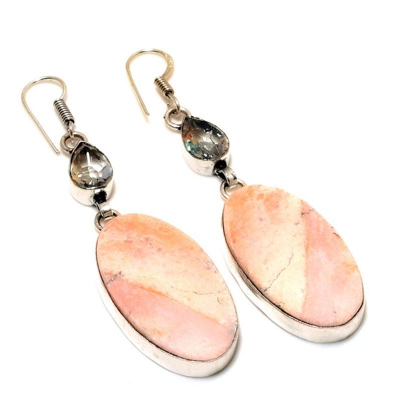 

Серьги Maligano Jasper с белым топазом, посеребренные 925 пробы, 2,65 дюйма