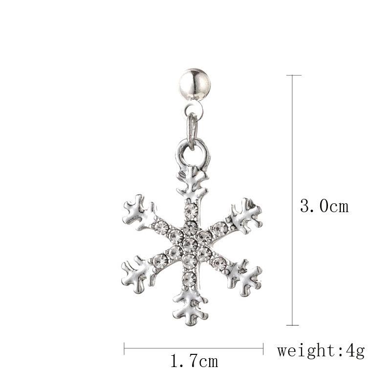 Versatile Full Diamond Snowflake Christmas Stud Earrings