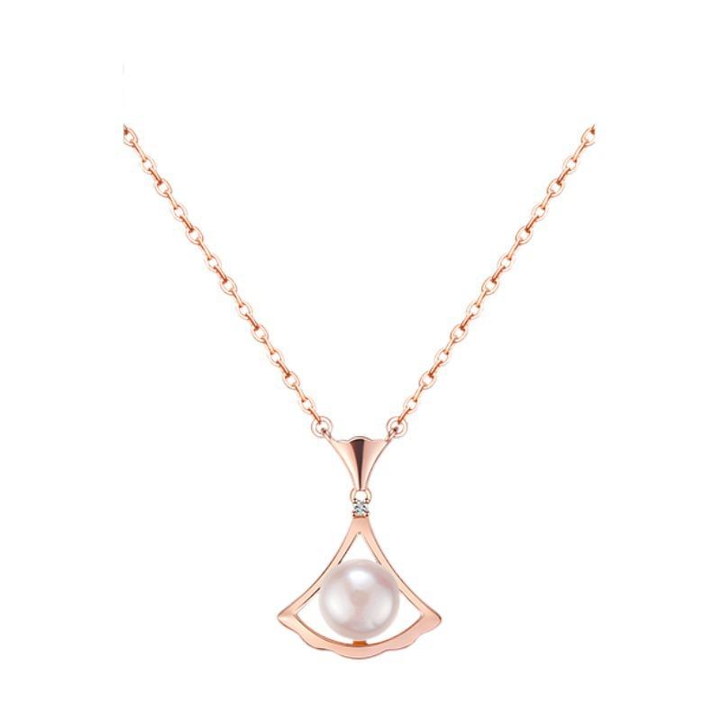 French simple skirt natural freshwater pearl pendant S925 sterling silver necklace femininity new gift jewelry 925 silver
