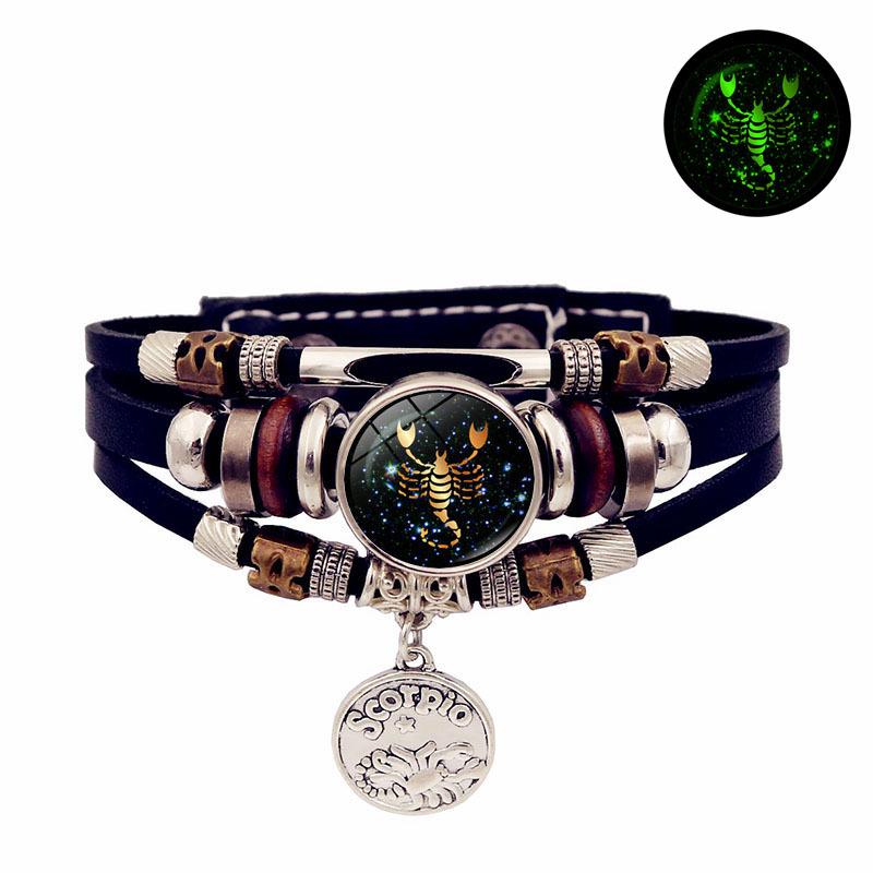 Luminous Constellation Leather Bracelet: Handmade Multilayer Beaded Jewelry for Men and Women