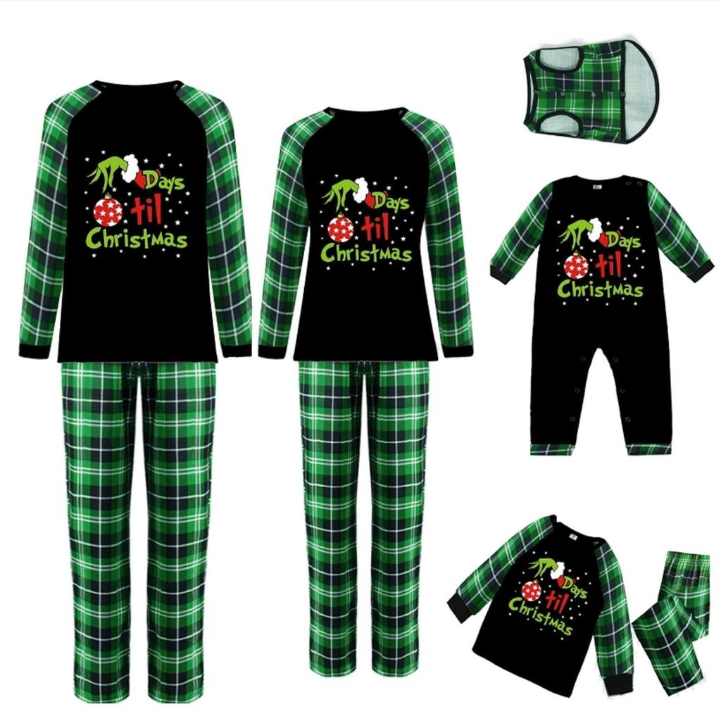 Christmas Family Matching Long Sleeve Tops+Pants Set Family Matching Sets