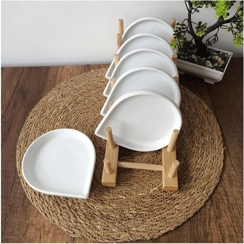 

6 штук 13 x 11 см керамическая капельница для белого соуса и подставка для презентаций