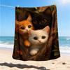 1pc Cat Treehouse Outdoor Flannel Blanket Gift For Boys Girls Adults, Family Friends