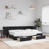 VidaXL Daybed with Trundle and Drawers Black 80x200 Cm Velvet 3196760