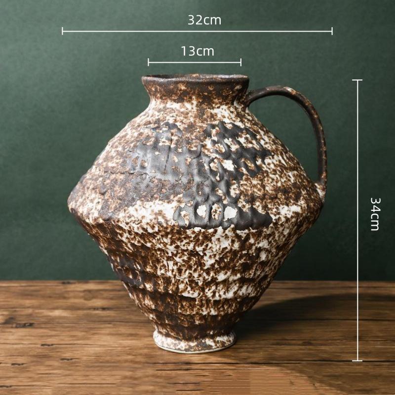 Ceramic Vase Coarse Earthenware Pot Flower Vase Flower Arrangement Accessories Ceramic Handicrafts Home Decoration Flowerpot