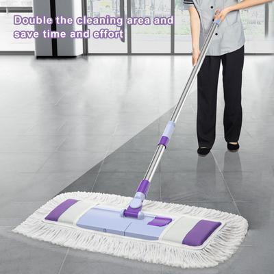 1 Set Home Mop Set mit austauschbaren waschbaren Pads 360 Grad drehbarer Kopf Teleskop Edelstahl Pole Mop