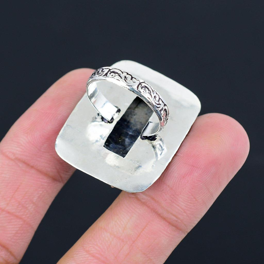 Memorial Day Deal 925 Sterling Silver Sodalite Stone Statement Handcrafted Ring