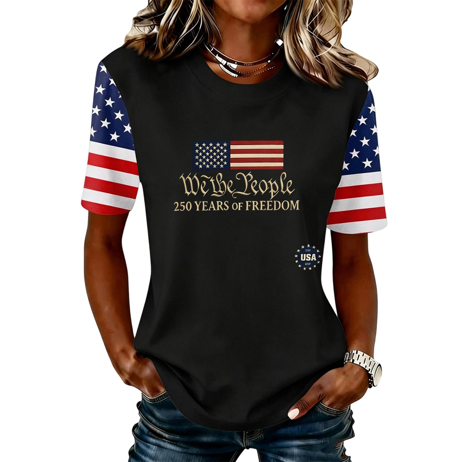 Women s Casual And Fashionable Short-sleeved Printed T-shirt Top L