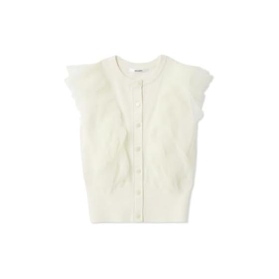 SNIDEL Tulle Frill Crew Knit SWNT261194 Women s