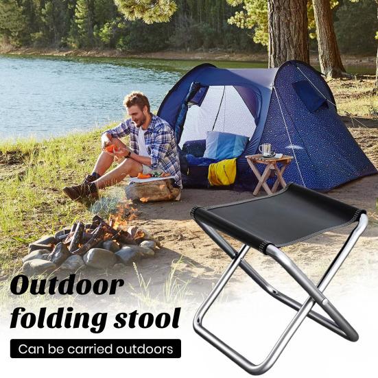 Mini Folding Stool Portable Lightweight Heavy Duty Waterproof Oxford Cloth Outdoor Camping Backpacking Beach Picnic Fishing Collapsible Chair Seat