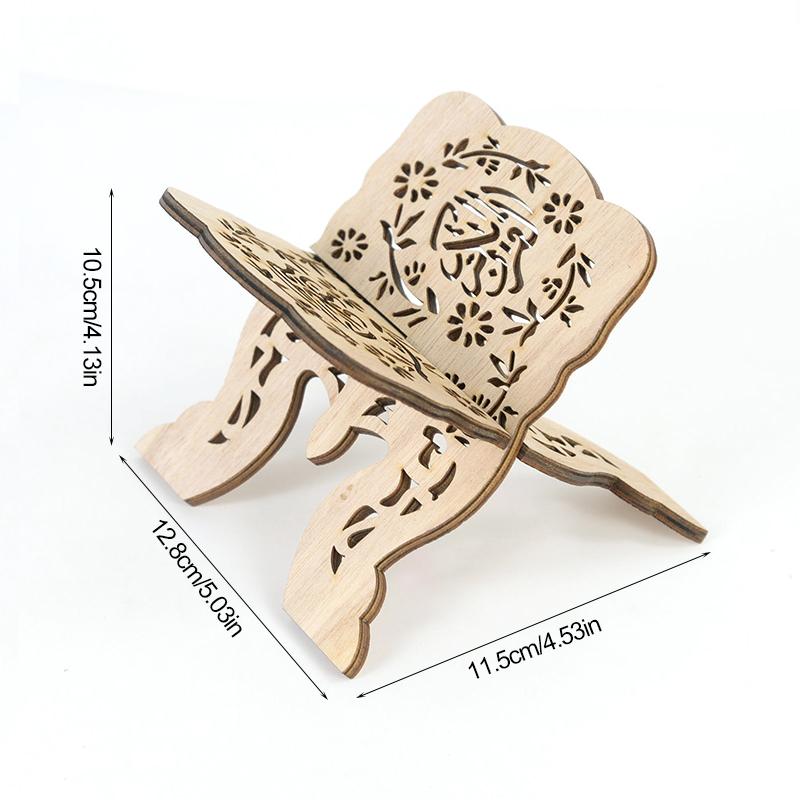 Soporte para Libro Sagrado del Corán de Madera Eid Mubarak Decoración Islámica Musulmana Ramadán Kareem para el Hogar Regalos de Ramadán Mubarak Eid 2025