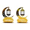 Ramadan Kareem Acrylic Ornaments Gold Moon Star Lantern Eid Mubarak Decorations C