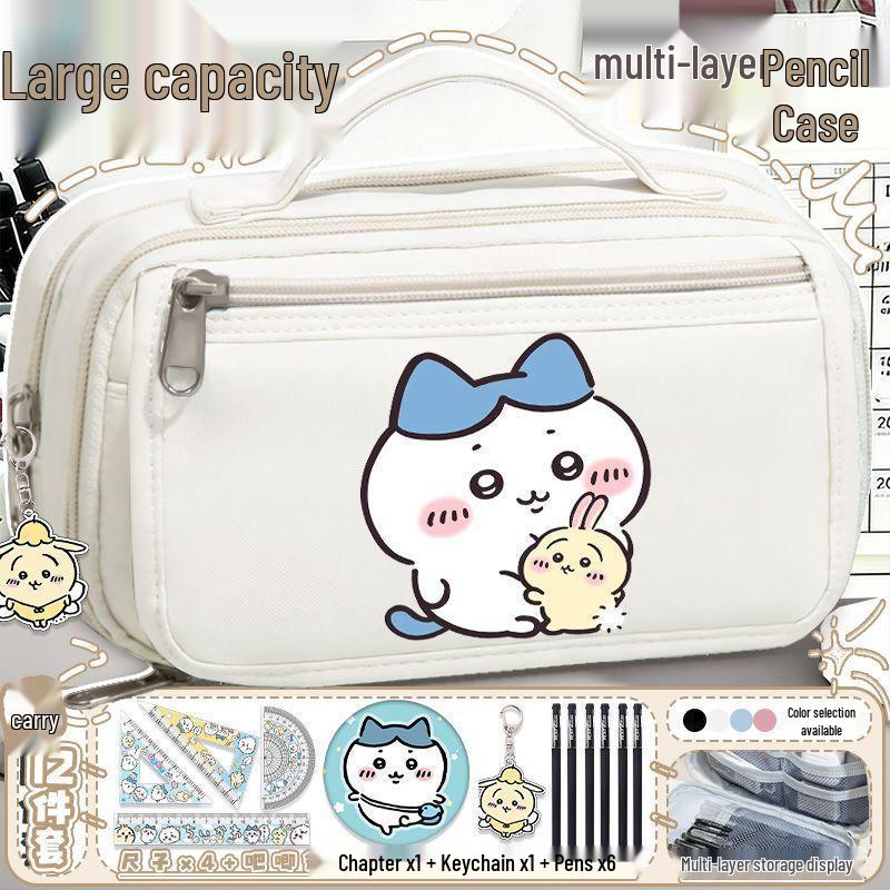 Chiikawa Pencil Case - Large Capacity Stationery Box for Girls, Primary and Junior High School Students, New Style.