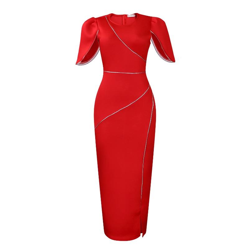 Женское Летнее Новое Модное Элегантное Платье для Банкета Длинное Платье Африканское Платье S красный