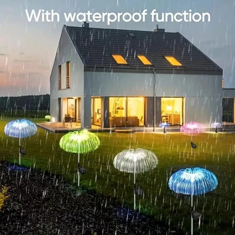 LED Solar Jellyfish Garden Lights Outdoor Waterproof Christmas Ornaments Yard Balcony Lawn Decoration Solar Powered Flowers Lamp
