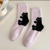 Heel Animal Australian Velvet Socks Women's Medium Tube Socks Autumn and Winter Thickened Plush Warm Plush Cute Sleeping Winter Socks
