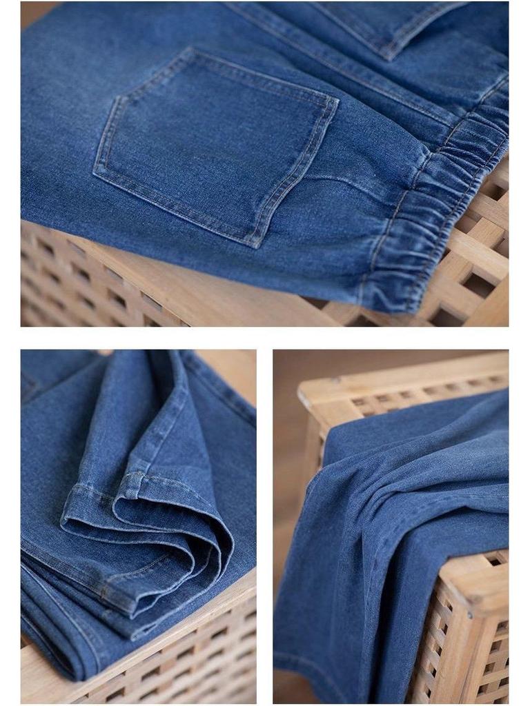 Autumn 2025 Women's High-Waisted Wide-Leg Jeans - Versatile, Casual, Drawstring, Floor-Length Style