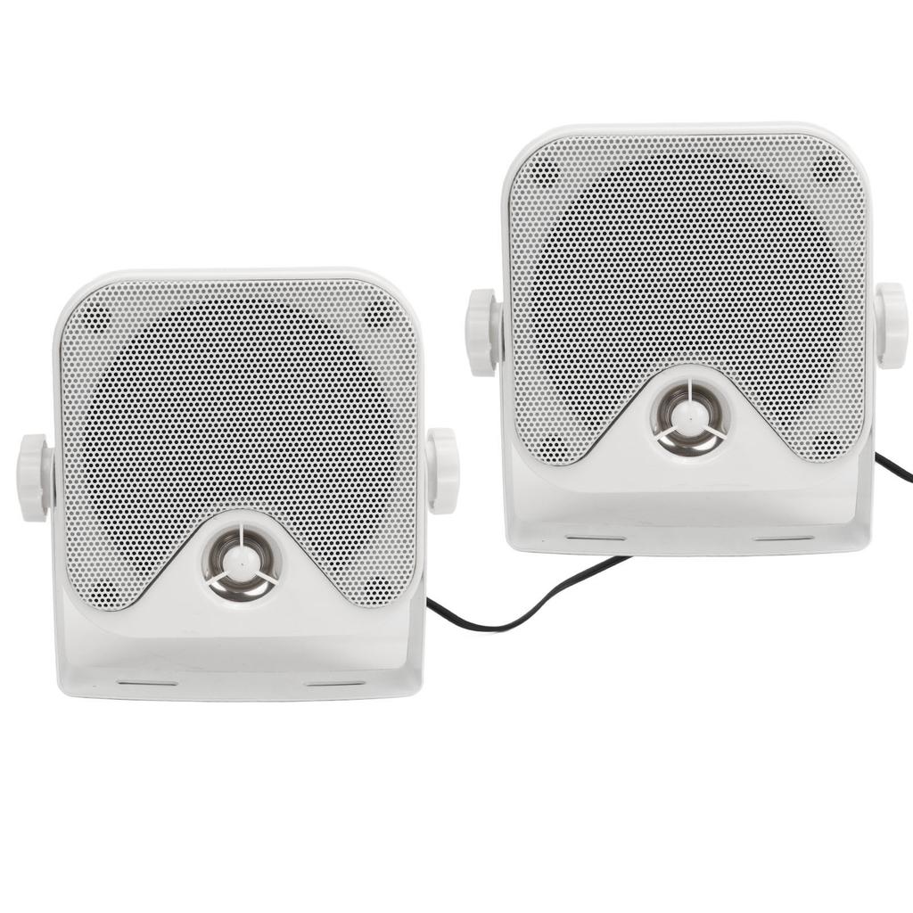 1 Pair 4in Marine Box Speakers 100W Heavy Duty Waterproof Outdoor Sound System for ATV UTV Tractor Truck