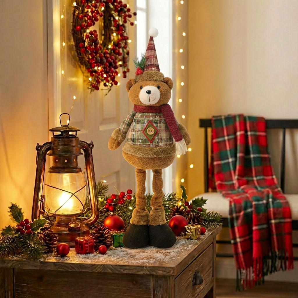 Christmas Telescopic Plush Toys: Santa Claus, Snowman & Reindeer Decorations