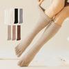 Coral Fleece Split Toe Stockings Thicken Warm Floor Plush Long Socks Five Finger Stockings Winter