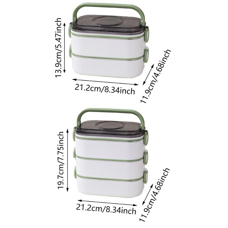 Office Ready Stainless Steel Lunch Box Large Capacity Lunch Container Set with Accessories for Work and School Meals
