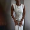 Women's Crew Neck Sleeveless Maxi Dress Slim Fit High Waist Elegant Belted Single Breasted Office Midi Dress