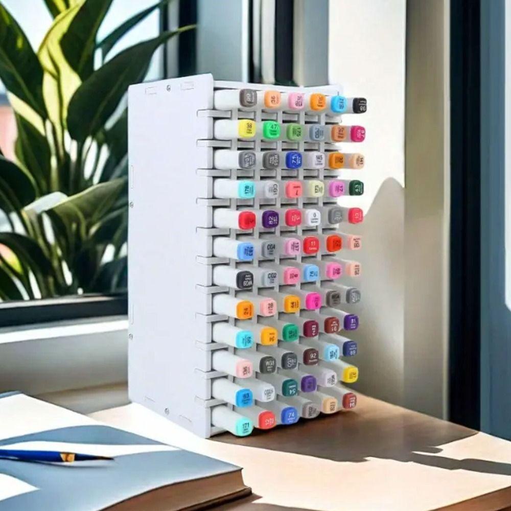 PVC Art Marker Rack 72/120/180/240 Grids Mark Pen Storage Box New Pen Container Art Tools