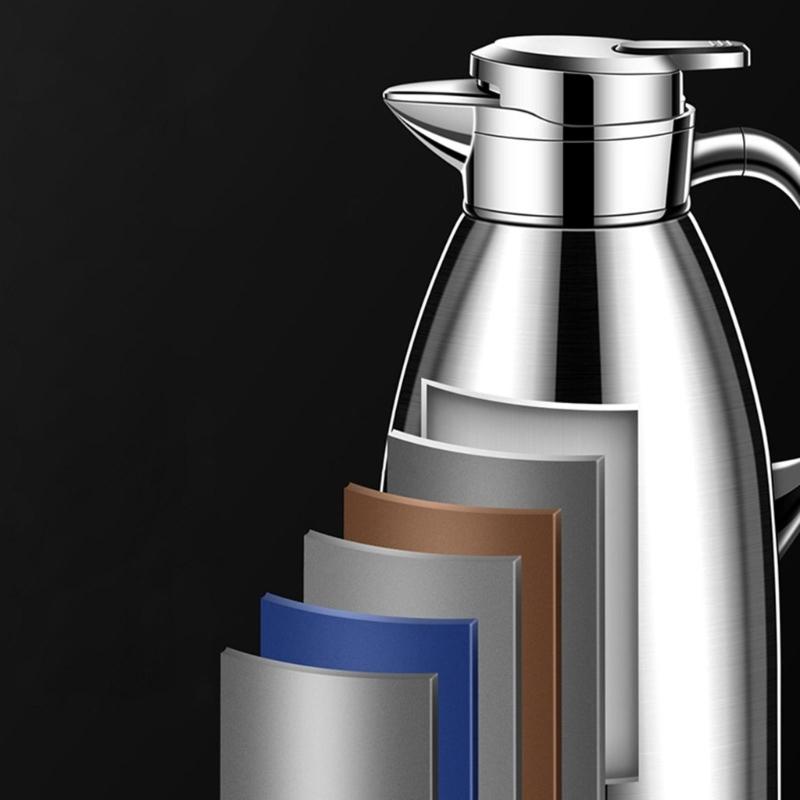 Isolierte Edelstahl-Vakuum-Wasserflaschen Doppelschichtig Heim Büro Kaffeekannen Teekessel Küchenbedarf