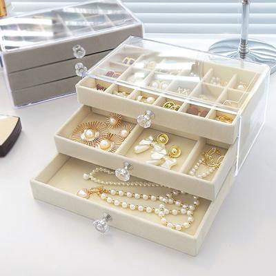 Multi-grid Jewelry Organizer Jewelry Storage Box Necklace Display Case Jewelry Protection Box