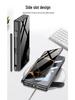 Samsung Z Fold 6 Leather Flip Case with Pen Slot and Glass Cover – Stylish and Business-Friendly.