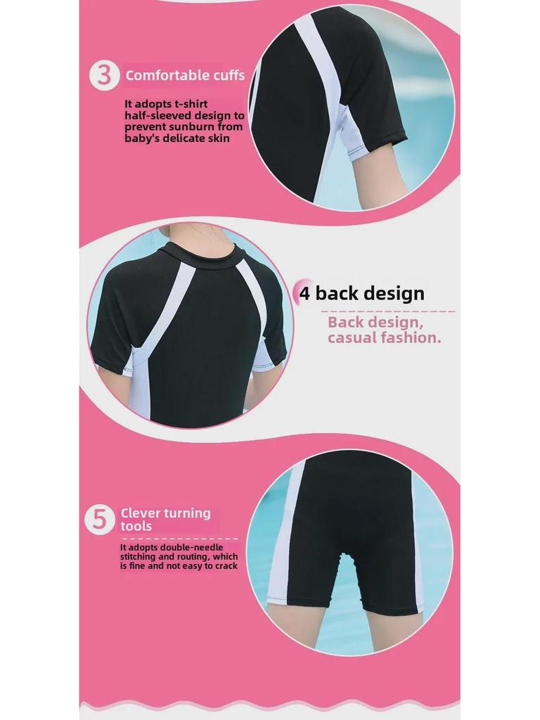 Girls' Quick-Drying One-Piece Swimsuit for Ages 2-11: Fashionable and Professional for Sports and Vacations