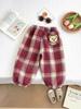 Treasure Wardrobe: Stylish Warm Velvet Plaid Trousers for Babies