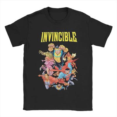 Invincible Print T-shirt Unisex Loose Comic Cotton Popular Summer Top Y2K Streetwear Women And Men T-shirt