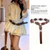Belt - Bohemian vintage American brown leather belt waist chain accessory for skirts, ethnic style waist belt, grassland style
