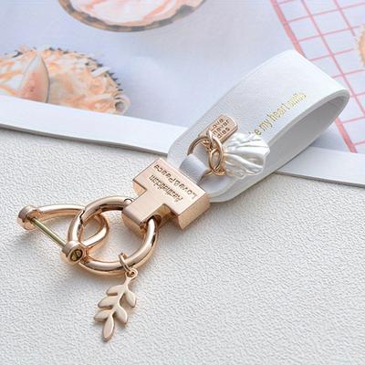 Nuova Moda Foglia Conchiglia Ciondolo Portachiavi Pelle PU Portachiavi Uomo Donna Cordino a Mano Portachiavi Auto Cellulare Ciondolo Regalo Coppia Gadget