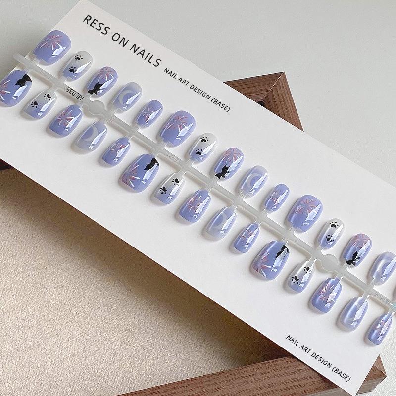 

Носите короткие кончики ногтей, 30 штук обнаженных полосок, короткие квадратные наклейки для ногтей для женщин JD009