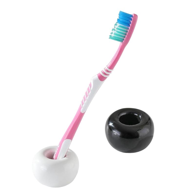 2PCS Ceramic Toothbrush Stands Creative Brush Stand Shelf Base Practical and Mini Solution