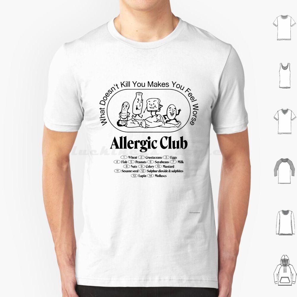 Allergie Club T-Shirt Baumwolle Herren Damen DIY Druck Allergisch Allergien Lustig Soziale Distanzierung Allergiebewusstsein Asthma 19 Nicht