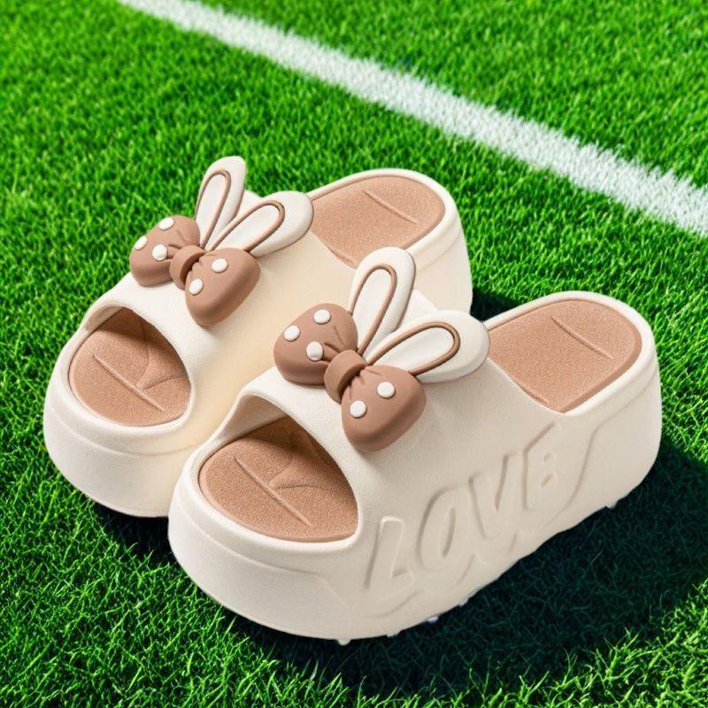 

Fashion 2025 Summer Faion Thi Bot Slippers Indoor Outdoor Wear Anti-Slip Batoom Slippers Rabbit Ear Design Knot Sl... 40-41