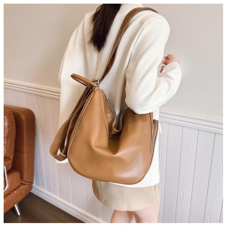 Women's Convertible PU Leather Backpack, Fashion Triangle Tote Bag, Multi-functional Casual Daypack