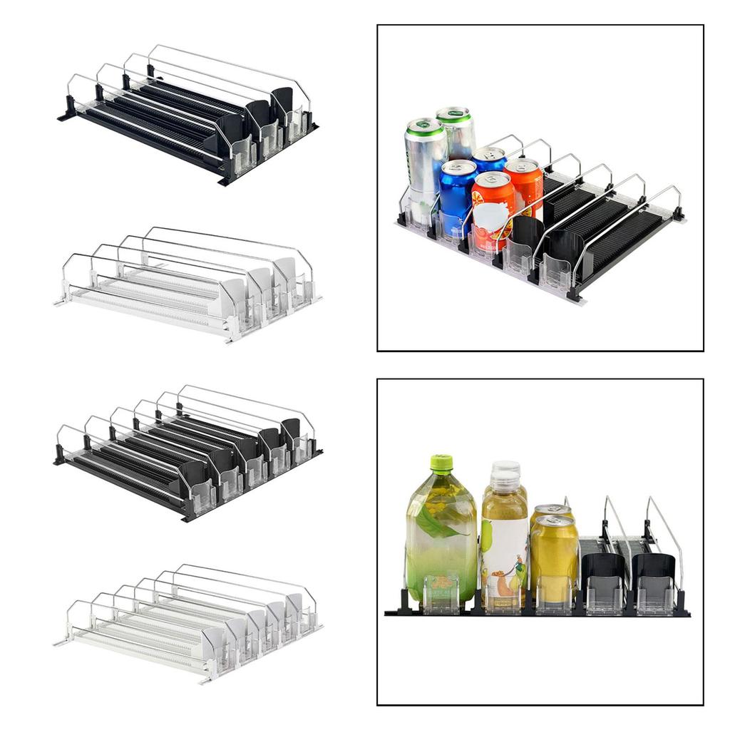 Drink Organizer for Fridge Automatic Drink Propeller Dustproof Easy to Assemble Can Dispenser for Garage Household