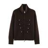 Womens Vintage Napoleon Style Knit Double-Breasted Cardigan Fashion