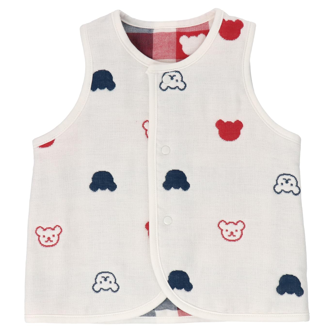 

Baby Castle Sizes Tricolor Made in Japan Vest, 60-80, Gauze, слоновая кость
