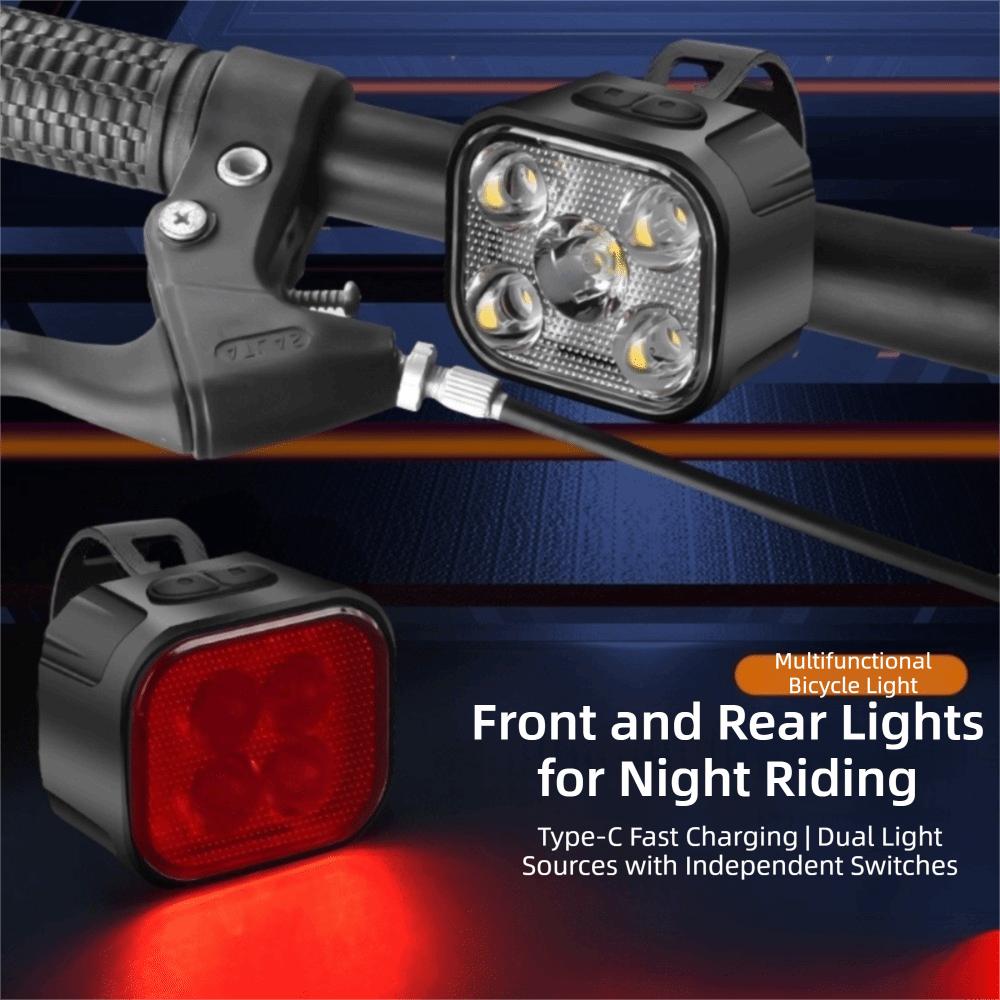 Multiple Brightness Modes LED Bike Light Combo Night Commuting Cycling
