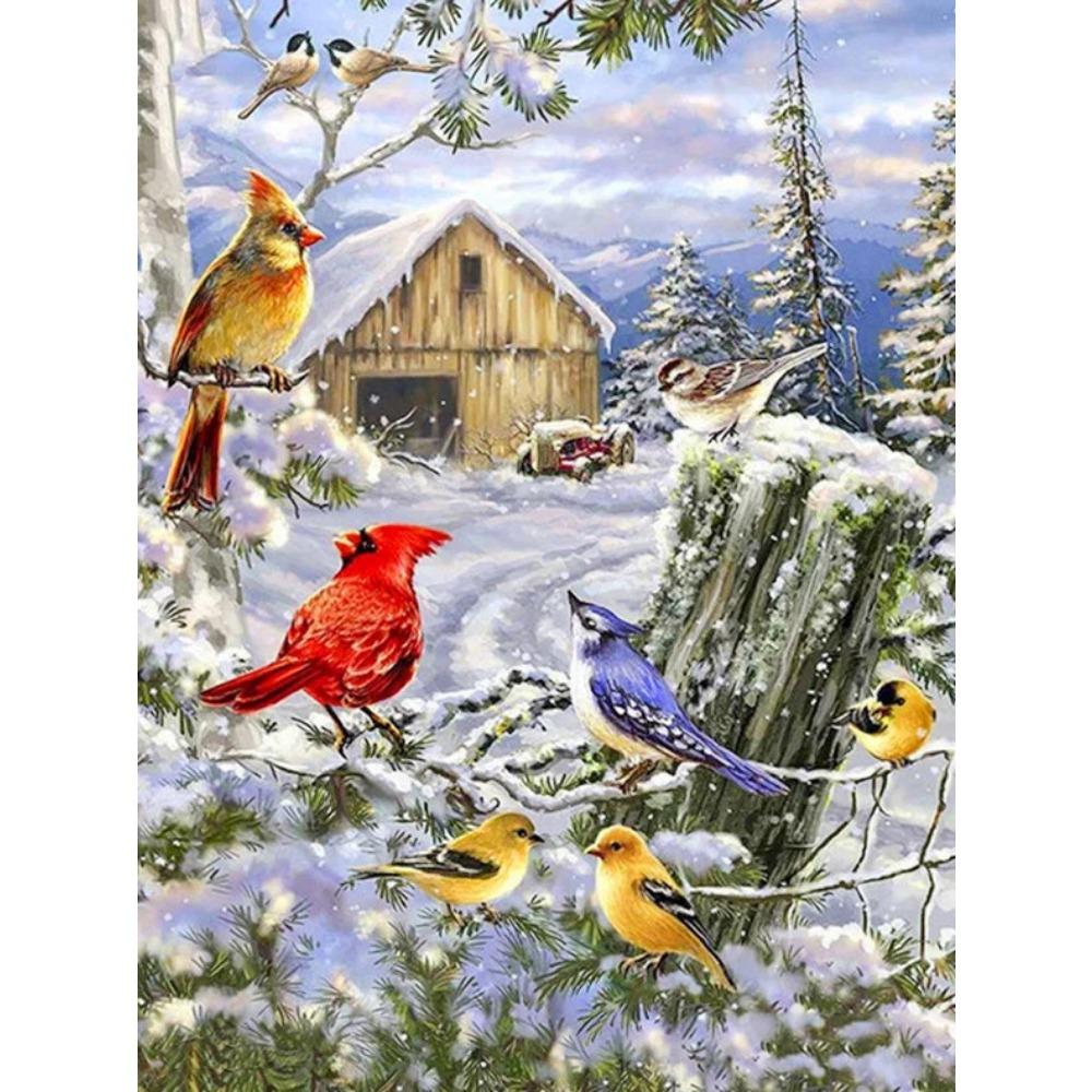 

Алмазная живопись Art Full Drill Снеговик Алмазная картина Ручная работа Снежный день Diy Алмазная мозаика Картина Украшение дома Рождественский подарок Full Square 25X37.5CM